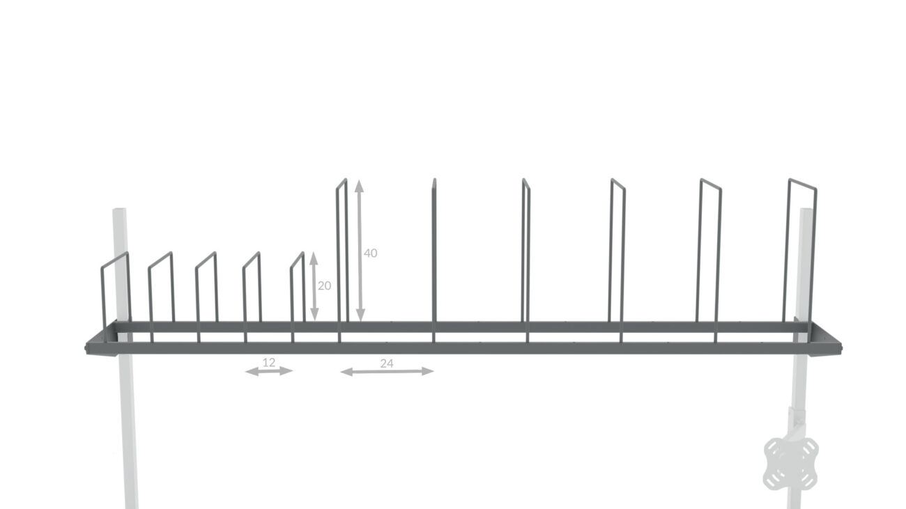 Półka na kartony do stołu 120x30 cm RA Construction detal