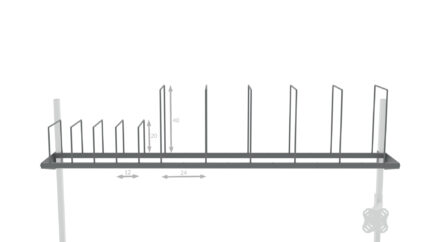 Półka na kartony do stołu 120x30 cm RA Construction detal