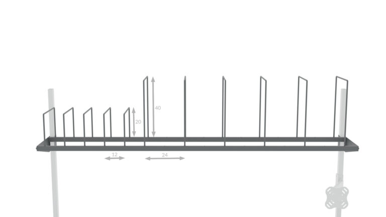 Półka na kartony do stołu 120x30 cm RA Construction detal