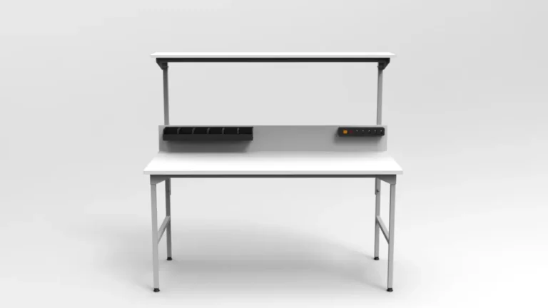 Stół montażowy 120x70 cm z nadbudową 100 cm RA Construction – EC-2-0002 front