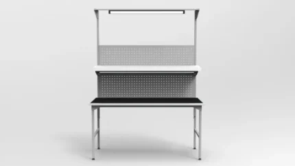 Stół montażowy 120x70 cm z tablicą narzędziową RA Construction – EC-2-0009 front
