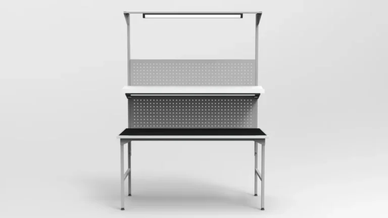 Stół montażowy 120x70 cm z tablicą narzędziową RA Construction – EC-2-0009 front