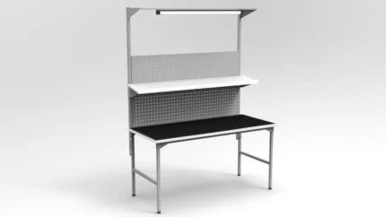 Stół montażowy 120x70 cm z tablicą narzędziową RA Construction – EC-2-0009