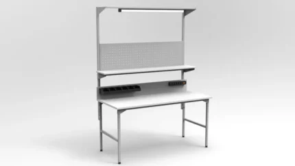 Stół montażowy 120x70 cm z tablicą perforowaną RA Construction – EC-2-0007
