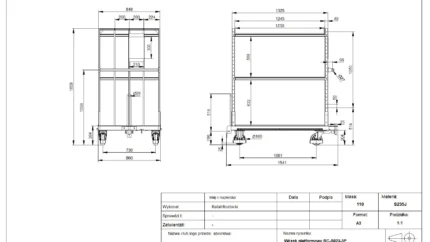 Wózek wagonowy RC-S023 wymiary 2