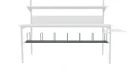 Półka na kartony 160×30 cm pod blatem stołu RA Construction detal