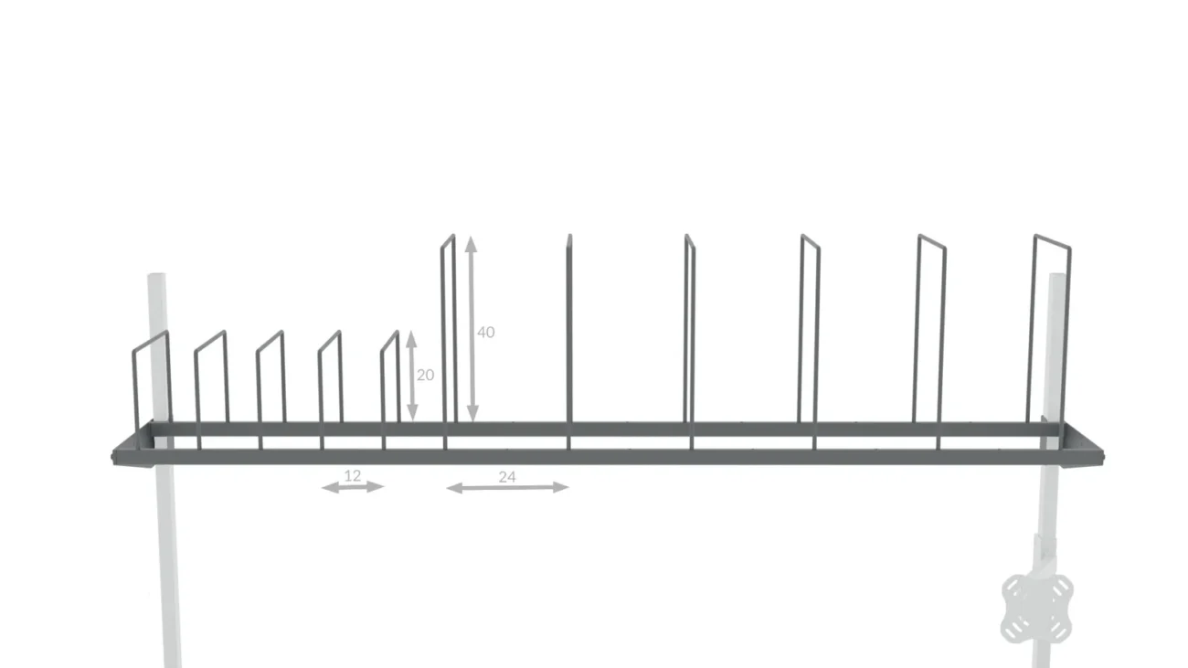 Półka na kartony do stołu 200×30 cm RA Construction-detal
