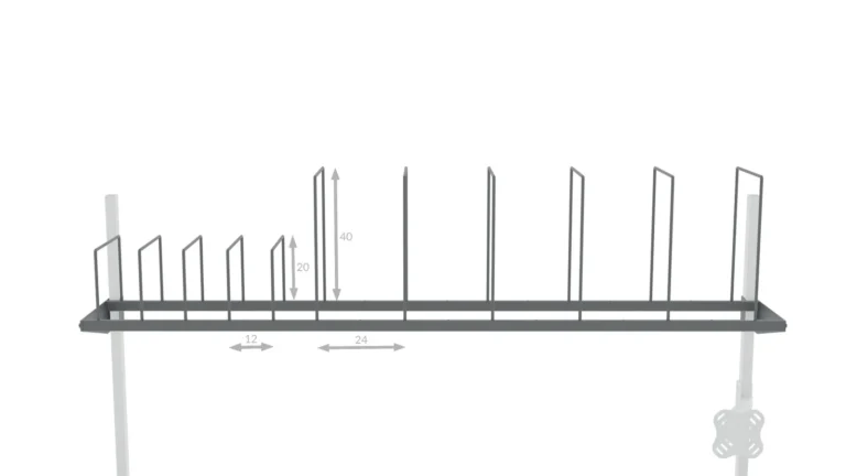 Półka na kartony do stołu 200×30 cm RA Construction-detal