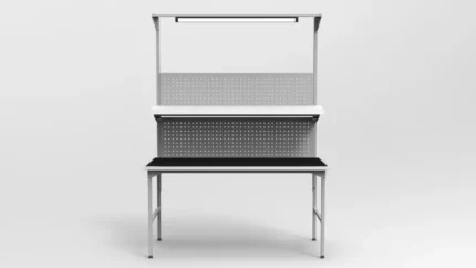 Stół montażowy 160x70 cm z tablicą narzędziową RA Construction – EC-3-0009 front