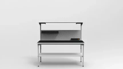 Stół montażowy z dolną półką 160×70 cm RA Construction – EC-3-0008 front